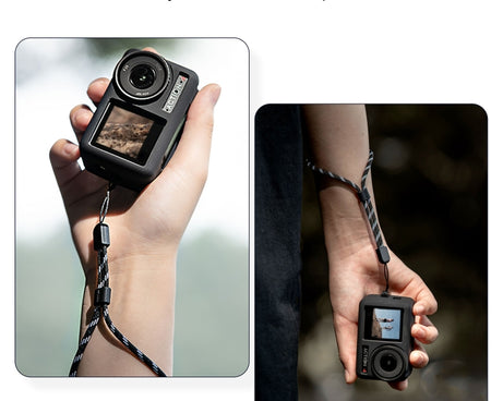 For DJI OSMO Action 4 / 3 STARTRC Silicone Shockproof Case with Lens Cap & Strap