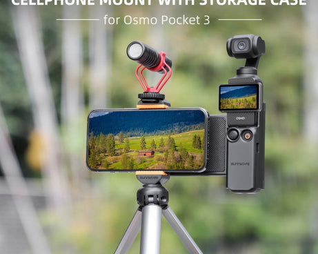 For DJI OSMO Pocket 3 Sunnylife OP3-AD744 Expanded Phone Clamp Holder with Storage Case