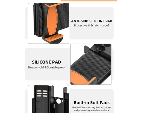 For DJI OSMO Pocket 3 Sunnylife OP3-AD744 Expanded Phone Clamp Holder with Storage Case
