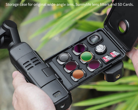 For DJI OSMO Pocket 3 Sunnylife OP3-AD744 Expanded Phone Clamp Holder with Storage Case