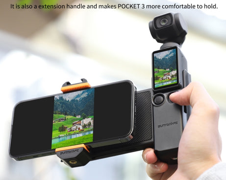 For DJI OSMO Pocket 3 Sunnylife OP3-AD744 Expanded Phone Clamp Holder with Storage Case