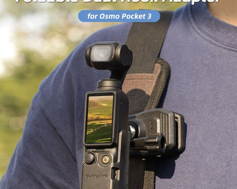 For DJI OSMO Pocket 3 Sunnylife Expansion Adapter Foldable Dual Hooks Adapter Protective Case Bracket