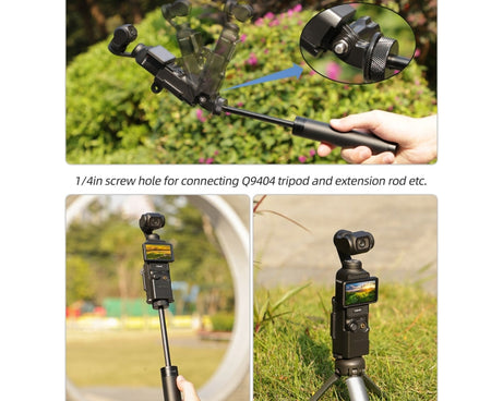 For DJI OSMO Pocket 3 Sunnylife Expansion Adapter Foldable Dual Hooks Adapter Protective Case Bracket