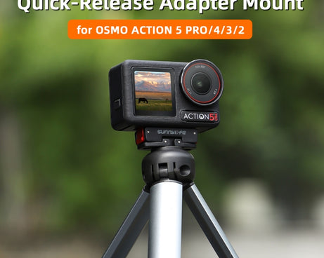 For DJI Osmo Action 5 Pro / 4 / 3 Sunnylife Foldable Magnetic Quick Release Mount Action Camera Selfie Stick Tripod Adapter Cam Stand