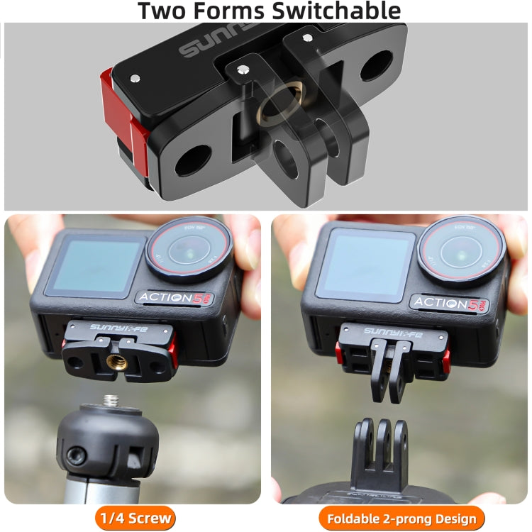 For DJI Osmo Action 5 Pro / 4 / 3 Sunnylife Foldable Magnetic Quick Release Mount Action Camera Selfie Stick Tripod Adapter Cam Stand
