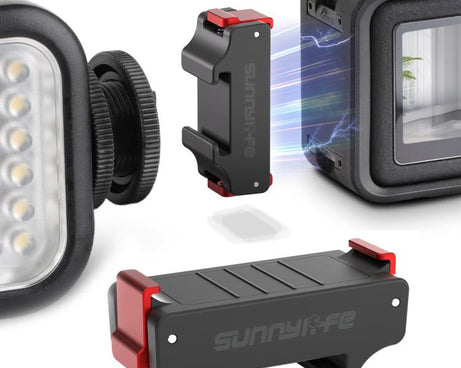 For DJI Osmo Action 5 Pro / 4 / 3 Sunnylife Magnetic Quick-Release Cold Shoe Adapter Action Camera Fill Light Microphone Adapter, AD938
