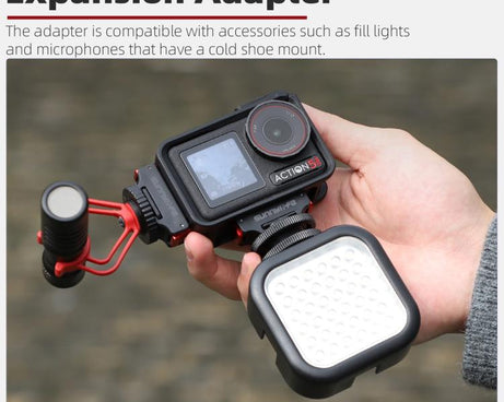 For DJI Osmo Action 5 Pro / 4 / 3 Sunnylife Magnetic Quick-Release Cold Shoe Adapter Action Camera Fill Light Microphone Adapter, AD938