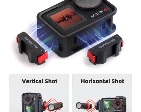 For DJI Osmo Action 5 Pro / 4 / 3 Sunnylife Magnetic Quick-Release Cold Shoe Adapter Action Camera Fill Light Microphone Adapter, AD938