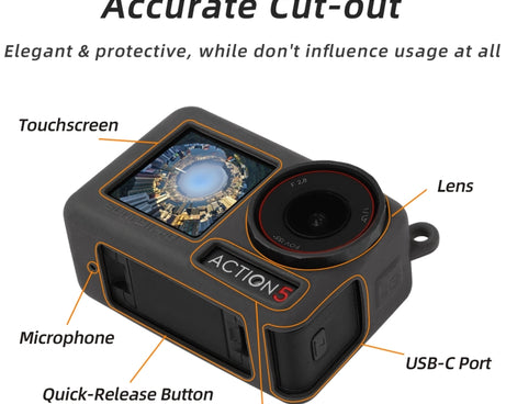 For DJI Osmo Action 5 Pro / 4 / 3 2pcs Sunnylife Silicone Lens Cap