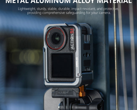 For DJI Osmo Action 5 Pro STARTRC Metal Cage Expansion Adapter Frame with Cold Shoe