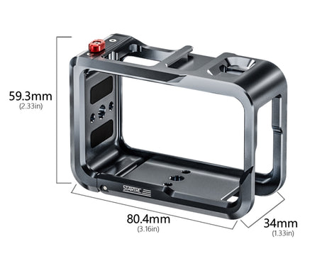 For DJI Osmo Action 5 Pro STARTRC Metal Cage Expansion Adapter Frame with Cold Shoe