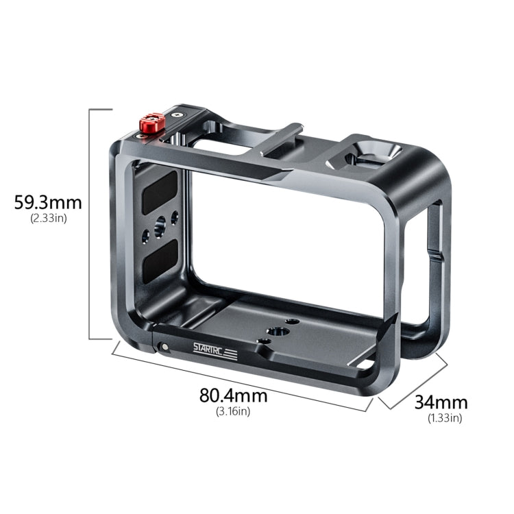 For DJI Osmo Action 5 Pro STARTRC Metal Cage Expansion Adapter Frame with Cold Shoe