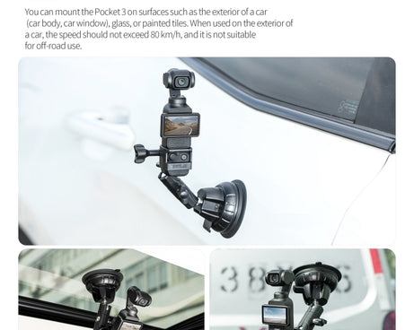 For DJI OSMO Pocket 3 STARTRC Suction Cup Holder Expansion Adapter Bracket, For DJI OSMO Pocket 3 Suction Cup Holder