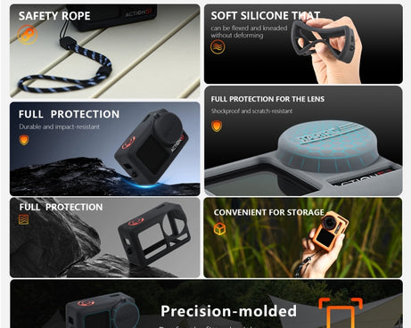 For DJI Osmo Action 5 Pro STARTRC Silicone Protective Case with Lens Cover