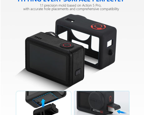 For DJI Osmo Action 5 Pro STARTRC Silicone Protective Case with Lens Cover