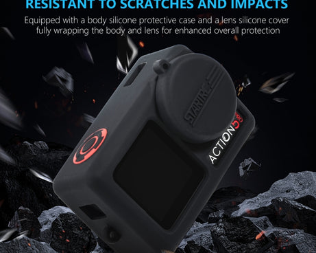 For DJI Osmo Action 5 Pro STARTRC Silicone Protective Case with Lens Cover