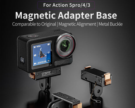 For DJI Osmo Action 5 Pro STARTRC Plastic Quick Adapter Magnetic Extension Bracket