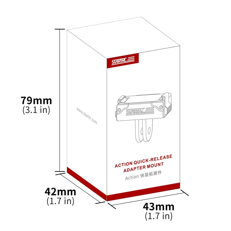 For DJI Osmo Action 5 Pro STARTRC Plastic Quick Adapter Magnetic Extension Bracket