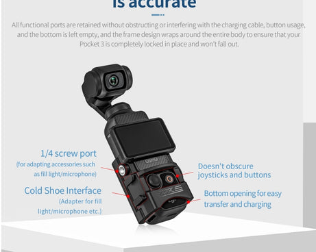 For DJI OSMO Pocket 3 STARTRC Protection Frame Expansion Adapter Bracket, For DJI OSMO Pocket 3 Expansion Adapter