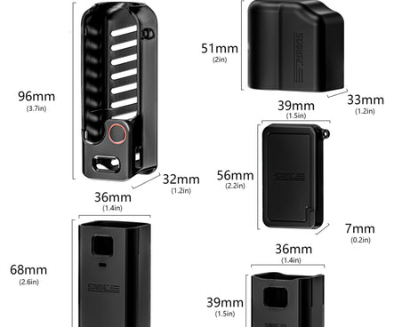 For DJI OSMO Pocket 3 STARTRC 5 in 1 Body Lens Handle Screen Silicone TPU Case, 5 in 1 Case