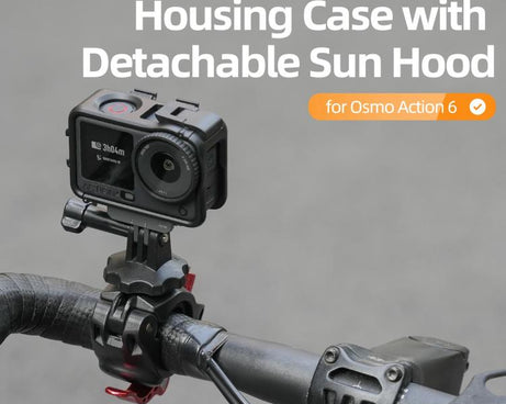 For DJI Osmo Action 6 Sunnylife Protective Case Frame Mount AdapterHousing Case with Detachable Sun Hood, For DJI Osmo Action 6