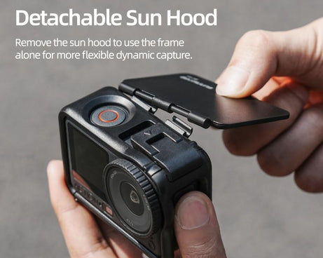 For DJI Osmo Action 6 Sunnylife Protective Case Frame Mount AdapterHousing Case with Detachable Sun Hood, For DJI Osmo Action 6