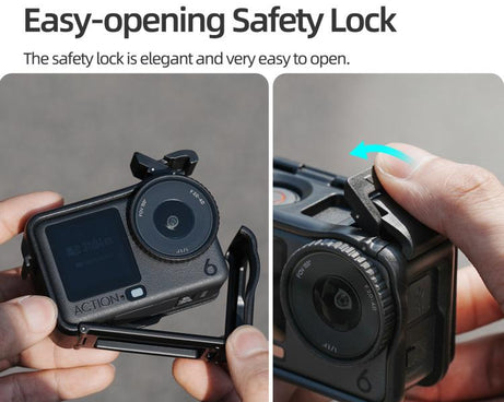 For DJI Osmo Action 6 Sunnylife Protective Case Frame Mount AdapterHousing Case with Detachable Sun Hood, For DJI Osmo Action 6