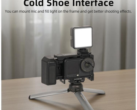 For DJI Action 6 Sunnylife 2-in-1 Detachable Protective Frame & Street Photography Handle Ergonomic Hand Grip Quick Release Shutter Handle, For DJI Action 6