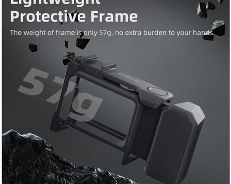 For DJI Action 6 Sunnylife 2-in-1 Detachable Protective Frame & Street Photography Handle Ergonomic Hand Grip Quick Release Shutter Handle, For DJI Action 6