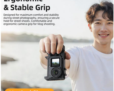 For DJI Action 6 Sunnylife 2-in-1 Detachable Protective Frame & Street Photography Handle Ergonomic Hand Grip Quick Release Shutter Handle, For DJI Action 6