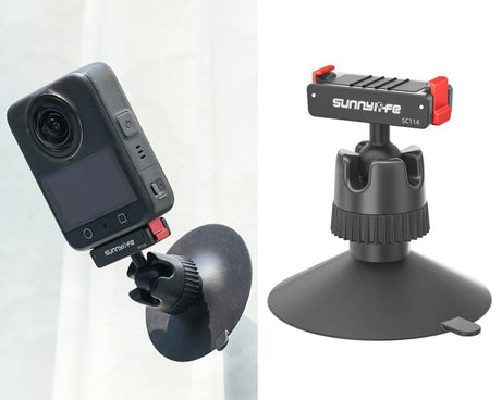 Sunnylife Magnetic Quick-Release Ball-Joint Adapter Mount 360 Rotatable Suction Cup Bracket For DJI Osmo 360 / Action 5 Pro / 4 / 3, For DJI Osmo 360 / Action 5 Pro / 4 / 3