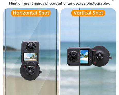 Sunnylife Magnetic Quick-Release Ball-Joint Adapter Mount 360 Rotatable Suction Cup Bracket For DJI Osmo 360 / Action 5 Pro / 4 / 3, For DJI Osmo 360 / Action 5 Pro / 4 / 3