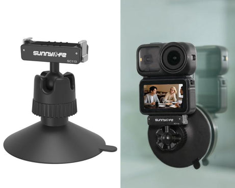 Sunnylife Dual-Direction Magnetic Quick-Release Ball-Joint Adapter Mount 360 Rotatable Suction Cup Bracket For DJI Osmo Nano / Action 6, For DJI Osmo Nano / Action 6