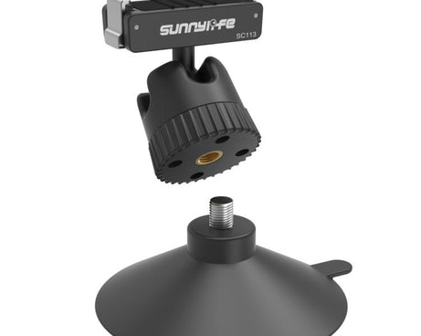 Sunnylife Dual-Direction Magnetic Quick-Release Ball-Joint Adapter Mount 360 Rotatable Suction Cup Bracket For DJI Osmo Nano / Action 6, For DJI Osmo Nano / Action 6