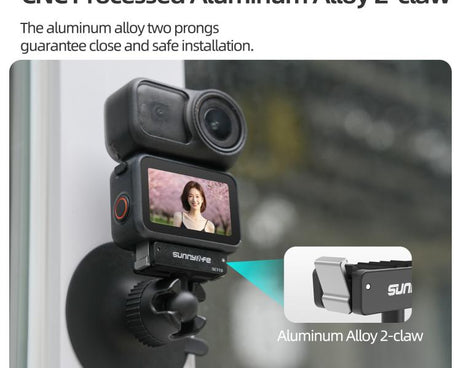 Sunnylife Dual-Direction Magnetic Quick-Release Ball-Joint Adapter Mount 360 Rotatable Suction Cup Bracket For DJI Osmo Nano / Action 6, For DJI Osmo Nano / Action 6