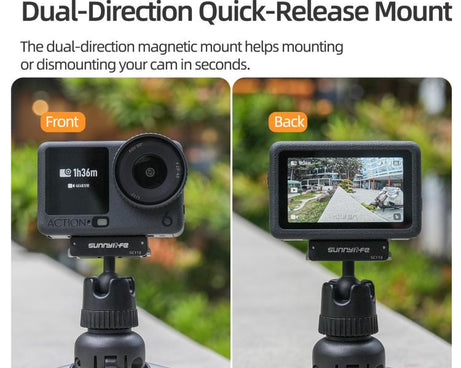 Sunnylife Dual-Direction Magnetic Quick-Release Ball-Joint Adapter Mount 360 Rotatable Suction Cup Bracket For DJI Osmo Nano / Action 6, For DJI Osmo Nano / Action 6