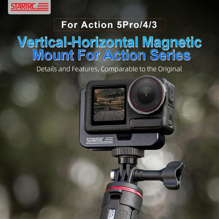 For DJI Osmo Action 5 Pro / 4 / 3 STARTRC L-shaped Magnetic Quick Release Bracket, For DJI Osmo Action 5 Pro / 4 / 3 L-shaped