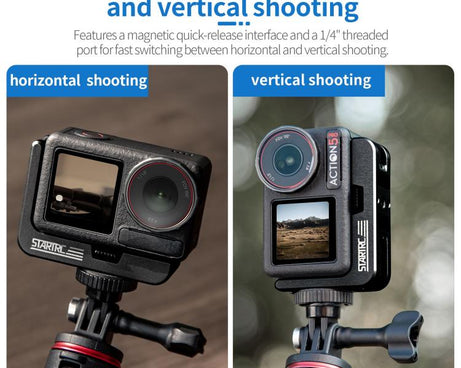 For DJI Osmo Action 5 Pro / 4 / 3 STARTRC L-shaped Magnetic Quick Release Bracket, For DJI Osmo Action 5 Pro / 4 / 3 L-shaped