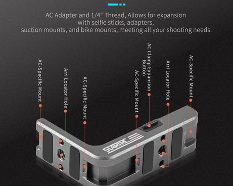 For DJI Osmo Action 5 Pro / 4 / 3 STARTRC L-shaped Magnetic Quick Release Bracket, For DJI Osmo Action 5 Pro / 4 / 3 L-shaped