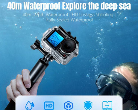For DJI Osmo Action 5 Pro / 3 / 4 STARTRC 40m Underwater Waterproof Housing Diving Case