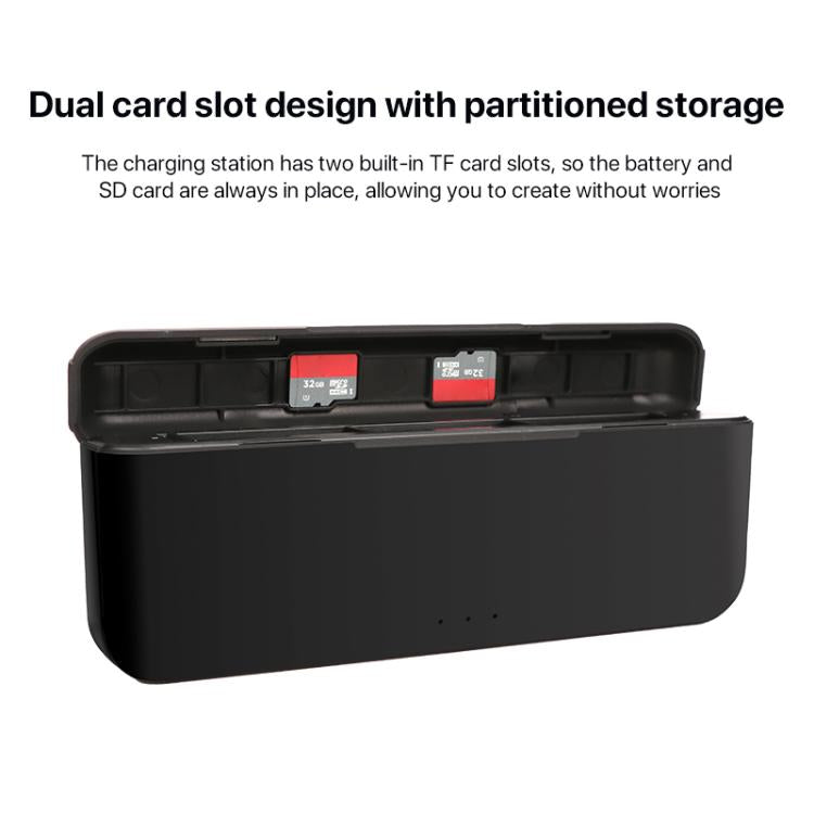 For DJI Osmo Action 5 Pro Multifunction Tri-Slot Batteries Charger Storage Box