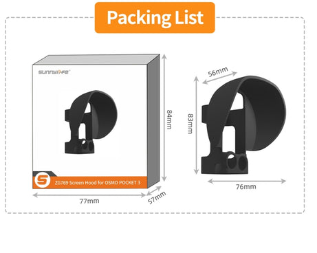 For DJI OSMO Pocket 3 Sunnylife Sunshade Screen Protective Cover Hood