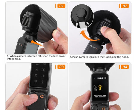 For DJI OSMO Pocket 3 Sunnylife Sunshade Lens Protective Cover Hood