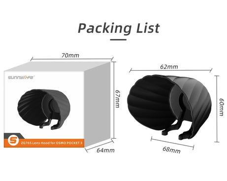 For DJI OSMO Pocket 3 Sunnylife Sunshade Lens Protective Cover Hood