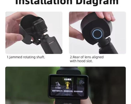 For DJI OSMO Pocket 3 BRDRC Sunshade Lens Protective Cover Hood