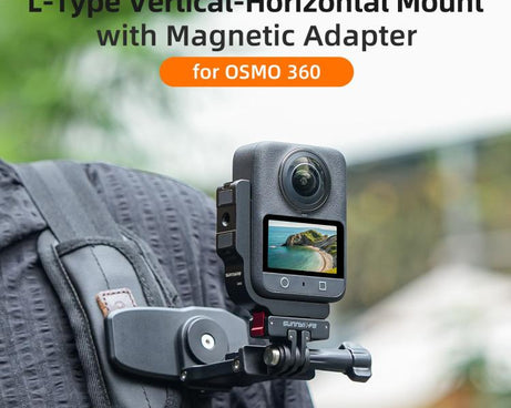 For DJI Osmo 360 Sunnylife Metal L-Type Vertical-Horizontal Mount with Magnetic Adapter Quick Release Mount Adapter Stand