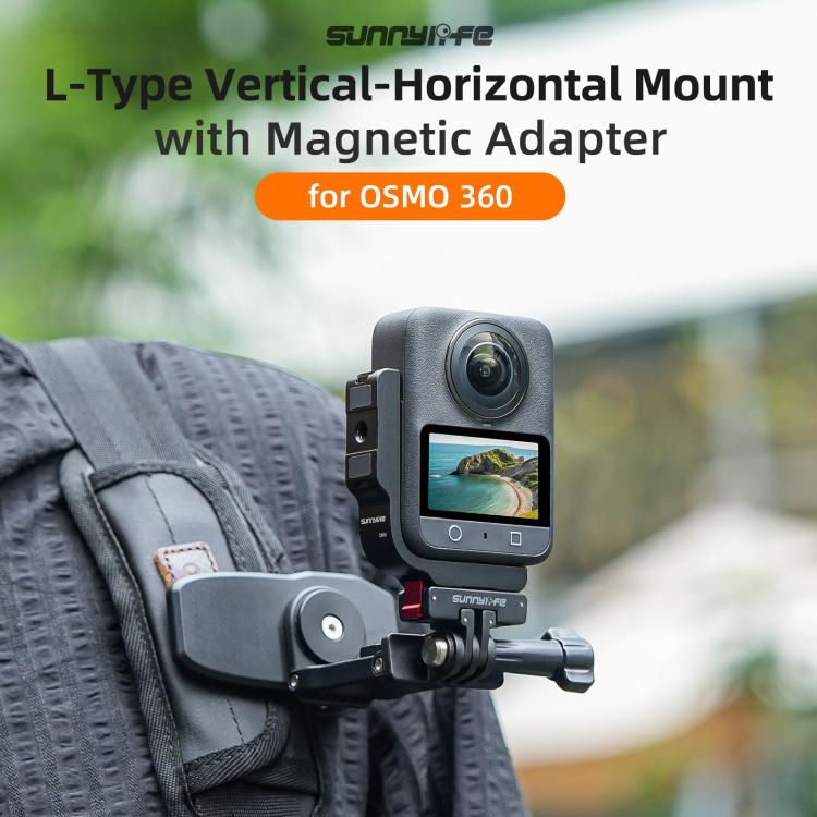 For DJI Osmo 360 Sunnylife Metal L-Type Vertical-Horizontal Mount with Magnetic Adapter Quick Release Mount Adapter Stand