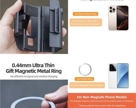 For DJI Osmo Pocket 3 Sunnylife Hand Band Magnetic Expansion Adapter Phone Teleprompter Holder Mount Extension Handle