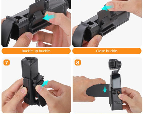 For DJI Osmo Pocket 3 Sunnylife Hand Band Magnetic Expansion Adapter Phone Teleprompter Holder Mount Extension Handle