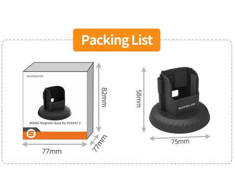 For DJI Osmo Pocket 3 Sunnylife Magnetic Base Mount Tabletop Base Stand Holder